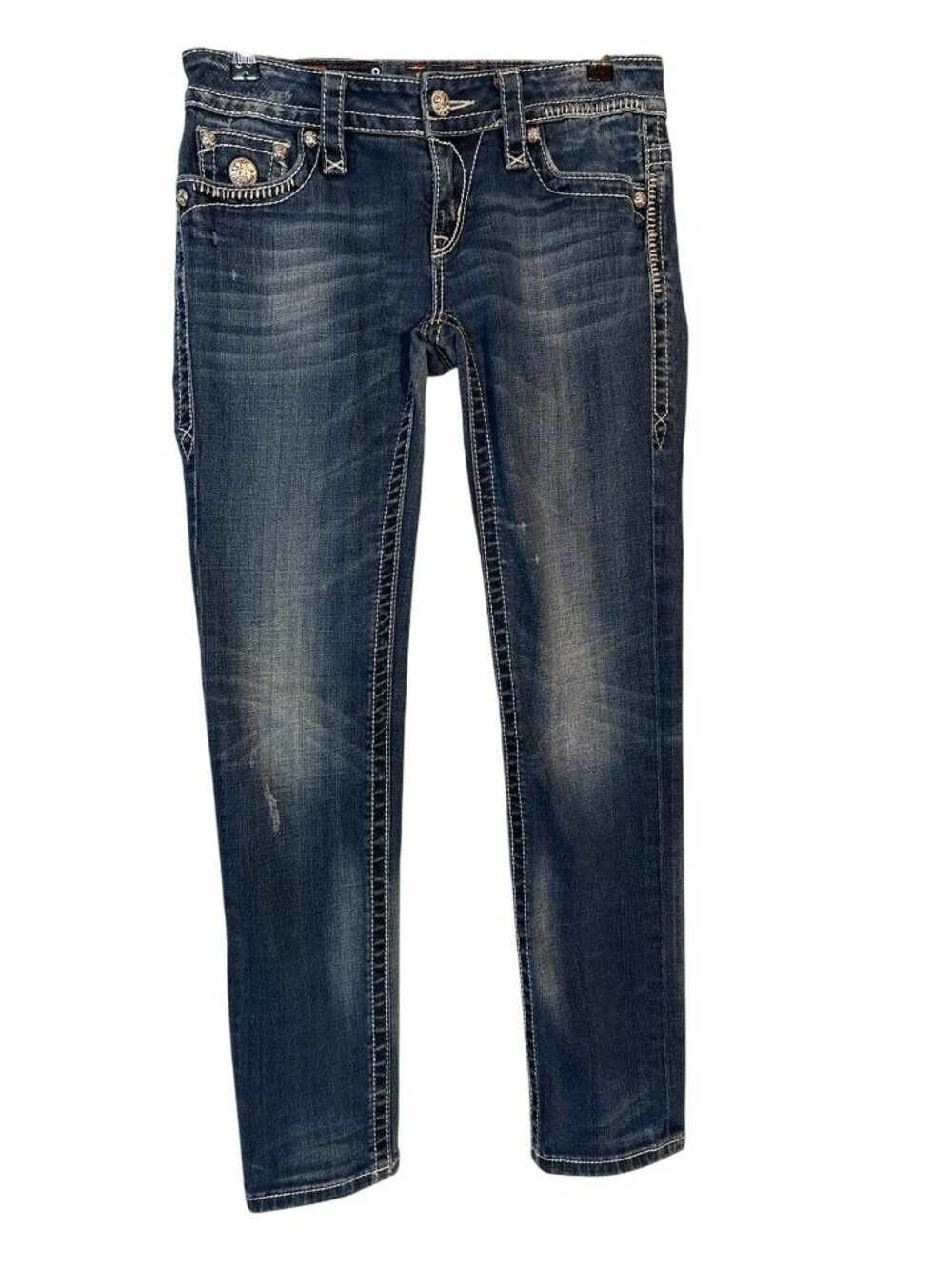 Rock Revival Jen Skinny Distressed Blue Jeans Size 29